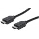 Cable HDMI, Manhatan, 323246, 10 m, Ethernet, Blindado, Negro