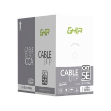 GHIA - Bobina de Cable, Ghia, GCB-001, Cat5e, UTP, CCA, Gris, 24 AWG, 305 m