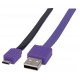 Cable USB, Manhattan, 391368, 1m, USB A a Micro USB B, Plano, Negro, Morado