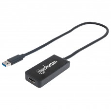 Adaptador de Video, Manhattan, 152259, USB 3.0 a HDMI, 60cm, Negro