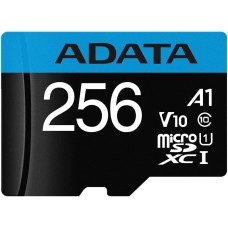 ADATA - Memoria MicroSDXC, Adata, AUSDX256GUICL10A1-RA1, MicroSDXC UHS-I, 256 GB, Clase 10, Incluye Adaptador