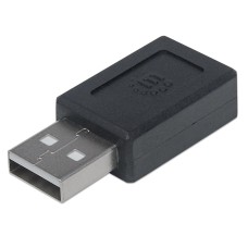 Adaptador USB-C, Manhattan, 354653, USB-A a USB-C, Negro