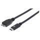 Cable de Datos, Manhattan, 353397, USB C, USB Micro B, 1 m, Negro