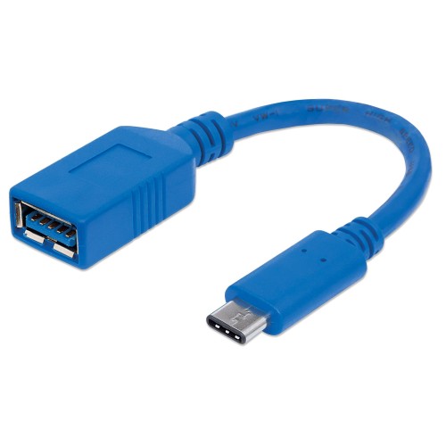 Cable USB, Manhattan, 353540, USB A a USB C, 15 cm, Azul - 353540