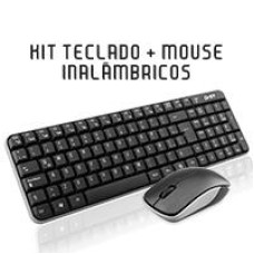 GHIA - Kit Teclado y Mouse, Ghia, GT4000BG, Inalámbrico, Compacto, USB, Español, Negro