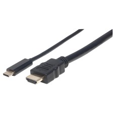 Cable de Video, Manhattan, 152235, USB-C a HDMI, 4k, 1 m, Negro