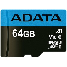 ADATA - Memoria SDXC, Adata, AUSDX64GUICL10A1-RA1, 64GB, Clase 10, A1, Adaptador