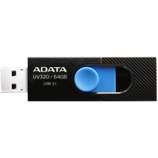Memoria USB 3.1, Adata, AUV320-64G-RBKBL, 64 GB, Negro, Azul