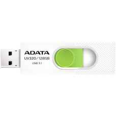Memoria USB 3.1, Adata, AUV320-128G-RWHGN, 128 GB, Blanco/Verde