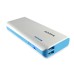 ADATA - Batería Portátil, Adata, APT100-10000M-CWHBL, Power Bank, 10000 mAh, USB, Blanco/Azul