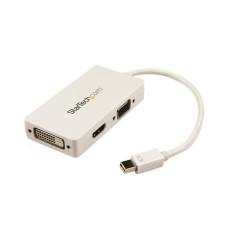 STARTECH - Adaptador de Video, Startech, MDP2VGDVHDW, Mini Displayport, VGA, DVI, HDMI, 1080p, 1920x1200, Blanco