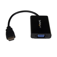 StarTech - Adaptador de Video, StarTech, HD2VGAA2, HDMI a VGA con Mini-Jack de 3.5 mm, Negro