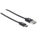 Cable de Datos, Manhattan, 354936, USB C a USB A, 3 m, Negro MANHATTAN - Cable de Datos, Manhattan, 354936, USB C a USB A, 3 m, Negro