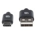 Cable de Datos, Manhattan, 354936, USB C a USB A, 3 m, Negro MANHATTAN - Cable de Datos, Manhattan, 354936, USB C a USB A, 3 m, Negro