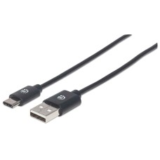 Cable de Datos, Manhattan, 354936, USB C a USB A, 3 m, Negro