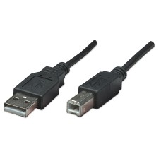 MANHATTAN - Cable USB 2.0, Manhattan, 374507, USB A a USB B, 50 cm, Negro