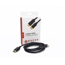 NACEB - Cable de Vídeo, NACEB, NA-0106, HDMI a DisplayPort (M-M), 1.8m, Negro