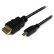 Cable HDMI, StarTech, HDADMM3M, Micro HDMI a HDMI, 3 m, Negro