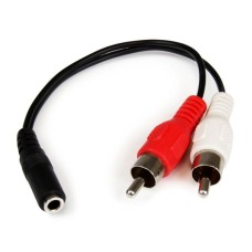 STARTECH - Cable de Audio, StarTech, MUFMRCA, Estéreo, 3.5 mm a RCA, 15cm, Negro