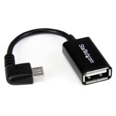 Cable USB, StarTech, UUSBOTGRA, USB A a Micro USB B, OTG, Angulo, Negro