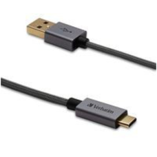 VERBATIM - Cable USB, Verbatim, VB99675, USB A a USB C, 1.2 m, Nylon, Trenzado, Negro