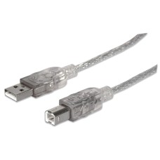 MANHATTAN - Cable USB 2.0, Manhattan, 333405, USB A, USB B, 1.8 m, Plateado