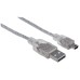 MANHATTAN - Cable USB 2.0, Manhattan, 333412, USB A, Mini USB B, 1.8 m, Plateado