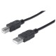 Cable USB 2.0, Manhattan, 333368, USB A, USB B, 1.8 m, Negro
