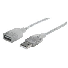 Cable de Extension USB 2.0, Manhattan, 336314, 1.8 m, A Macho - A Hembra
