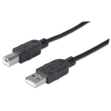 MANHATTAN - Cable USB, Manhattan, 333382, Tipo A Macho a Tipo B Macho, 3 m, Negro