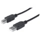 Cable USB, Manhattan, 333382, Tipo A Macho a Tipo B Macho, 3 m, Negro