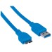 MANHATTAN - Cable USB 3.0, Manhattan, 325424, USB A, Micro USB B, 2 m, Azul