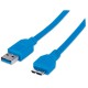 Cable USB 3.0, Manhattan, 325424, USB A, Micro USB B, 2 m, Azul