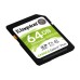 KINGSTON - Memoria SD, Kingston, SDS2/64GB, 64 GB, Canvas Select Plus, Clase 10