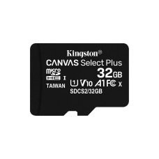 KINGSTON - Memoria SD, Kingston, SDCS2/32GB, Micro SD, 32 GB, Clase 10, Adaptador, Canvas Select Plus