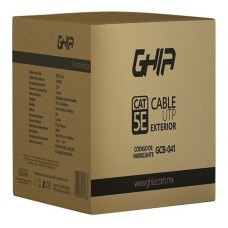 GHIA - Cable de Red, Ghia, GCB-041, Bobina, UTP, CAT5E, CCA, 305 m, Para Exterior, Gel, Negro