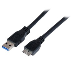 Cable USB 3.0, Startech, USB3CAUB1M, 1m, USB A a Micro USB B, Negro