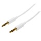 Cable de Audio, StarTech, MU2MMMSWH, 3.5 mm, Mini Jack, Delgado, 2 m, Blanco