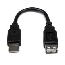 Cable USB 2.0, StarTech, USBEXTAA6IN, Extensión, 15 cm