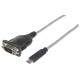 Cable Convertidor, Manhattan, 151566, USB C a Serial, RS232, DB9, 45 cm, Negro