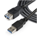 STARTECH - Cable USB 3.0, StarTech, USB3SEXT2MBK, Extensión, 2 m, USB A, Macho a Hembra, Negro