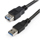 Cable USB 3.0, StarTech, USB3SEXT2MBK, Extensión, 2 m, USB A, Macho a Hembra, Negro