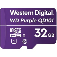 WESTERN DIGITAL - Memoria Micro SDHC, Western Digital, WDD032G1P0C, 32 GB, Clase 10, U1, Purple Label