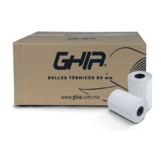 GHIA - Papel Térmico, Ghia, CTG80N, 80 x 70 mm, 50 Rollos, Negro