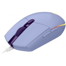 LOGITECH - Mouse Óptico, Logitech, 910-005852, G203, Alámbrico, USB, RGB, 6 Botones, Lila
