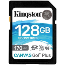 KINGSTON - Memoria RAM, Kingston, SDG3/128GB, 128 GB, SDXC, Canvas Go Plus, UHS-I, U3, V30, Clase 10