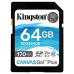 KINGSTON - Memoria SDXC, Kingston, SDG3/64GB, 64 GB, Canvas Go Plus, UHS-I, U3, Clase 10