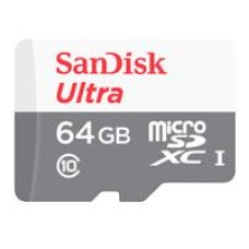 Memoria MicroSDXC, Sandisk, SDSQUNR-064G-GN3MA, 64 GB, Ultra, Clase 10, Adaptador