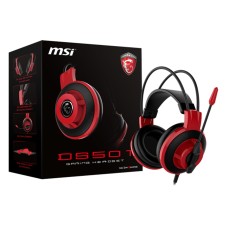 MSI - Audífonos con Micrófono, MSI, DS501 GAMING HEADSET, 3.5 mm, 2.1m, Gamer, Rojo, Negro