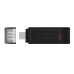 KINGSTON - Memoria USB 3.2, Kingston, DT70/128GB, 128 GB, USB C, Negro